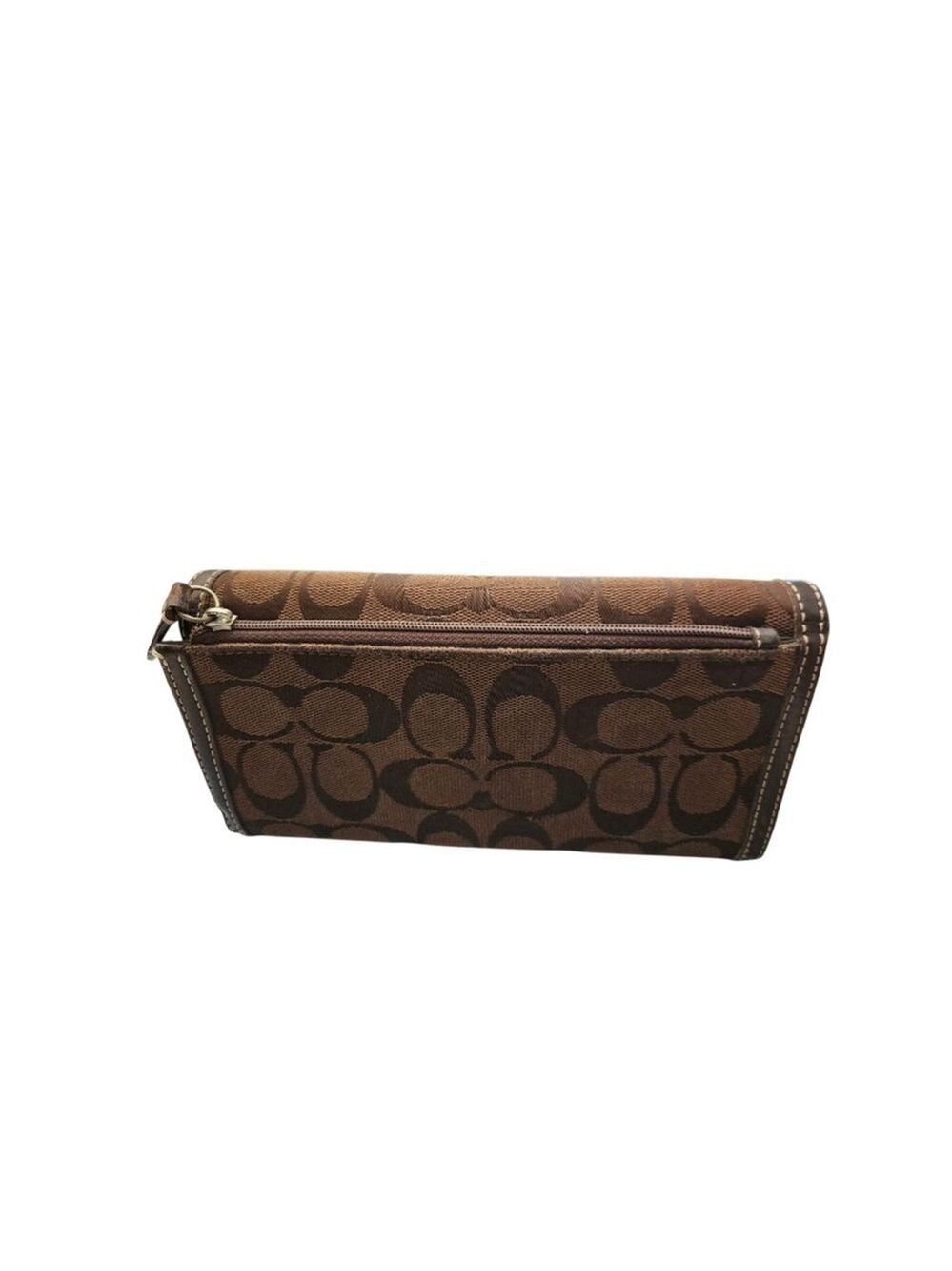 Coach Brown Signature Canvas Wallet One Size - Picture 3 of 14